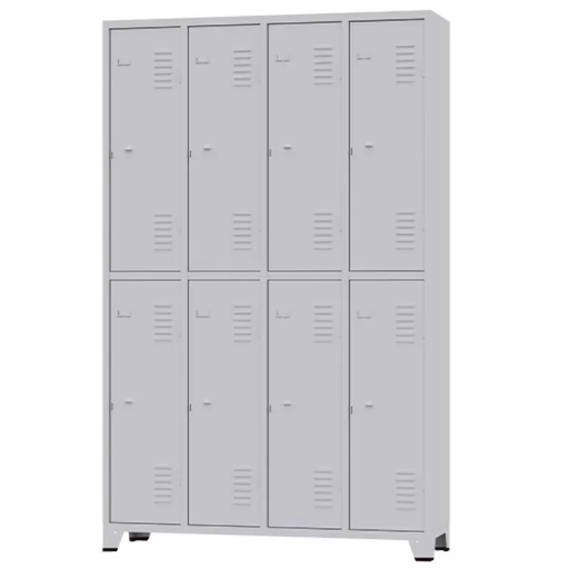 GRP-08 Chapa 26 - Roupeiro De Aço 8 Portas Com Sapateira