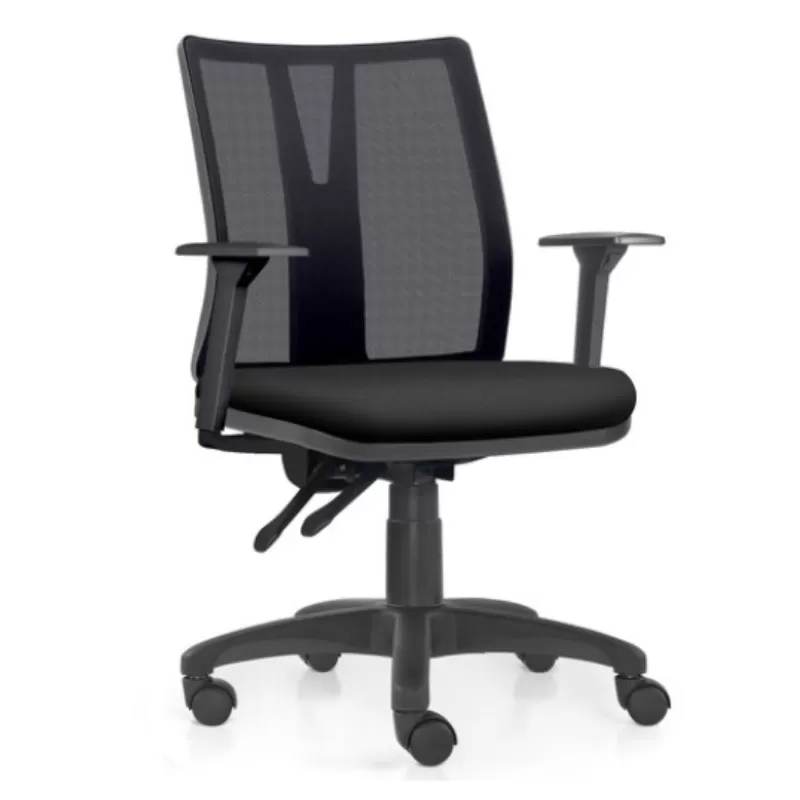 Cadeira Para Escritório ADDIT Secretária - Assento Estofado *PRETA