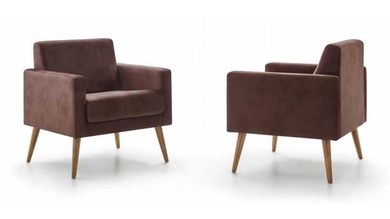 Poltrona Marrocos 1 Lugar I Diversas Opções De Revestimento I Pés Em Madeira