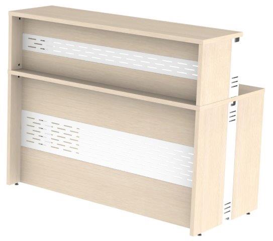 Balcão De Atendimento Alto Reto | Atualle 25mm - Medida: Larg. 1,10m Painel Misto