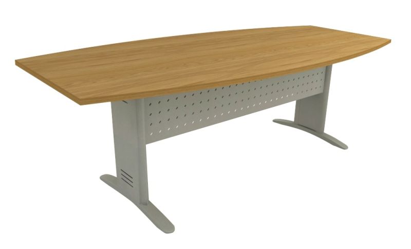 Mesa De Reunião Para Escritório 8 Lugares | Semi-Oval - 1800 X 900 - Painel Em Aço - Impéria Premium 25mm