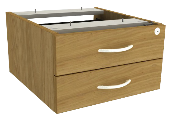 Gaveteiro Fixo - 2 Gavetas Com Chave | Corpo Em Madeira 400 X 423 - Impéria Premium 25mm