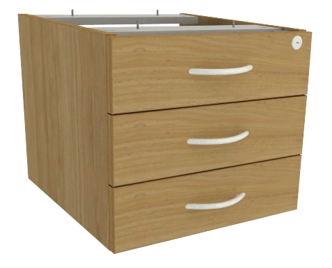 Gaveteiro Fixo - 3 Gavetas Com Chave | Corpo Em Madeira 300 X 423 - Impéria Premium 25mm