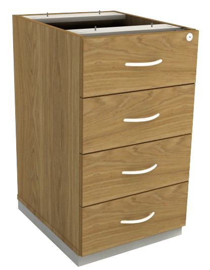 Gaveteiro Pedestal - 4 Gavetas *Com Chave | Corpo Em Madeira 300 X 480 - Impéria Premium 25mm