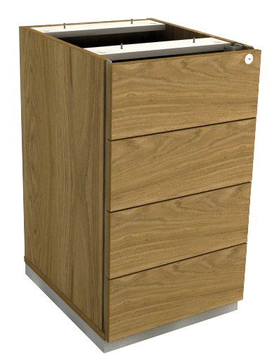 Gaveteiro Pedestal - 4 Gavetas Com Chave *Puxador Lateral | Corpo Em Madeira 300 X 480 - Impéria Premium 25mm