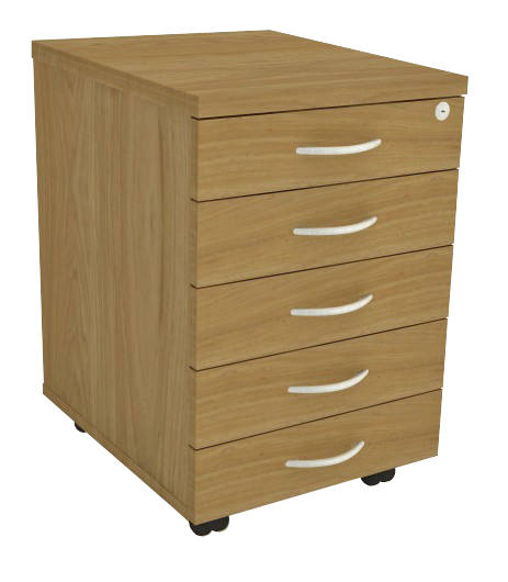 Gaveteiro Volante - 1 Porta Objetos + 4 Gavetas *Com Chave | Corpo Em Madeira 400 X 485 - Impéria Premium 25mm