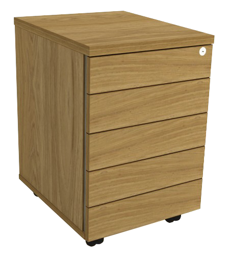 Gaveteiro Volante - 1 Porta Objetos + 4 Gavetas Com Chave *Puxador Lateral | Corpo Em Madeira 300 X 485 - Impéria Premium 25mm