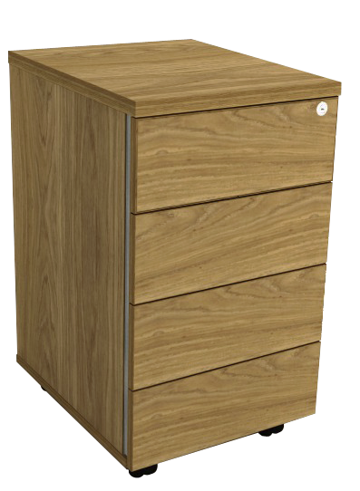 Gaveteiro Volante - 4 Gavetas Com Chave *Puxador Lateral | Corpo Em Madeira 400 X 485 - Impéria Premium 25mm