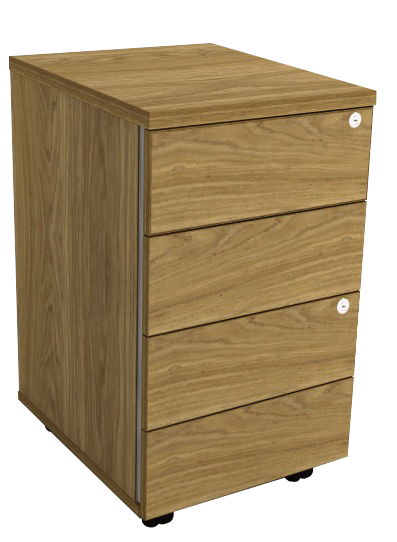 Gaveteiro Volante Compatilhado - 4 Gavetas Com Chave *Puxador Lateral | Corpo Em Madeira 400 X 485 - Impéria Premium 25mm