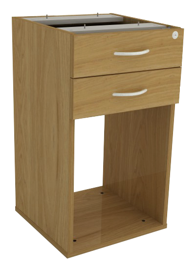 Gaveteiro Pedestal - 2 Gavetas + Porta CPU *Com Chave | Corpo Em Madeira 300 X 410 - Impéria Premium 25mm