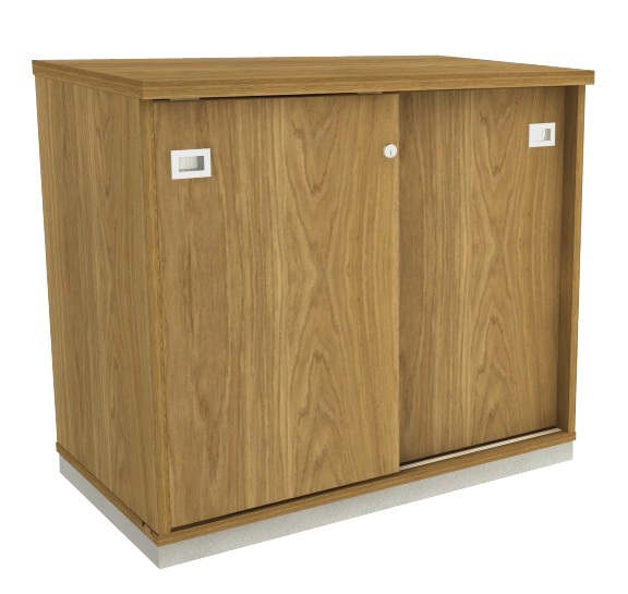 Armário Baixo *Porta De Correr - Com Chave E Corpo Em Madeira | Larg. 90cm X Prof. 43,5cm X Alt. 74cm - Impéria Premium 25mm