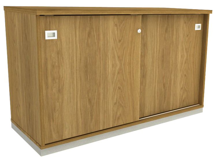 Armário Baixo Final De Plataforma *Porta De Correr - Com Chave E Corpo Em Madeira | Larg. 140cm X Prof. 50cm X Alt. 74cm - Impéria Premium 25mm