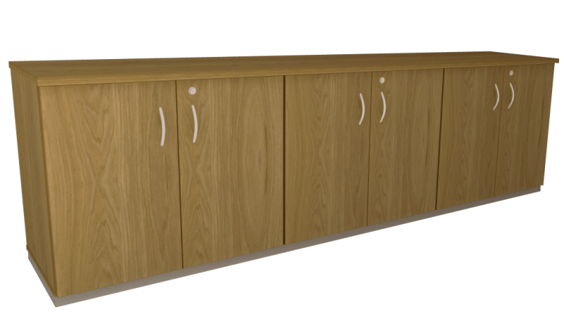 Armário Baixo Credence Triplo - Com Chave E Corpo Em Madeira | Larg. 240cm X Prof. 50cm X Alt. 74cm - Impéria Premium 25mm