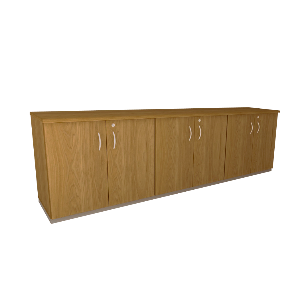 Armário Baixo Credence Triplo - Com Chave E Corpo Em Madeira | Larg. 270cm X Prof. 43,5cm X Alt. 74cm - Impéria Premium 25mm