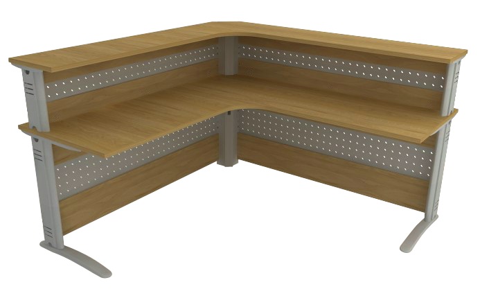 Balcão De Atendimento Em L | Painel Mesclado 1500 X 1500 - Impéria Premium 25mm