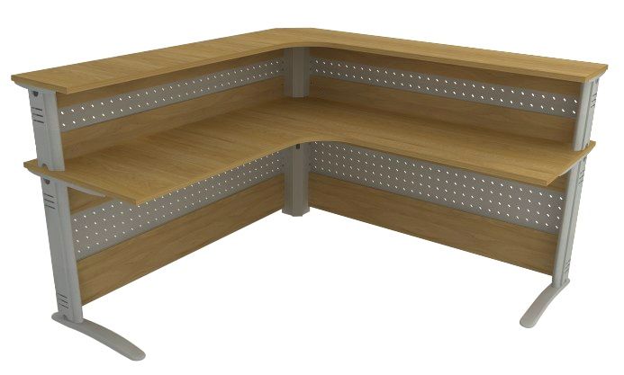 Balcão De Atendimento Em L | Painel Mesclado 1700 X 1700 - Impéria Premium 25mm