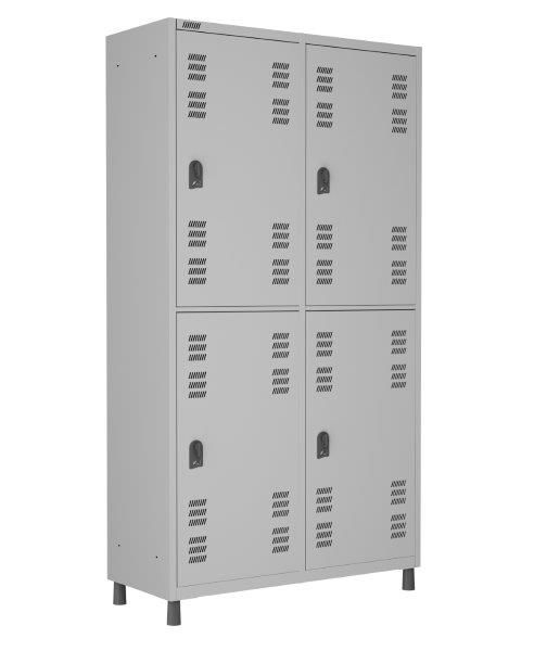 Rspi - 4 - Roupeiro De Aço Insalubre 4 Portas | Chapa 24 - Pitão P/ Cadeado *linha Premium W3