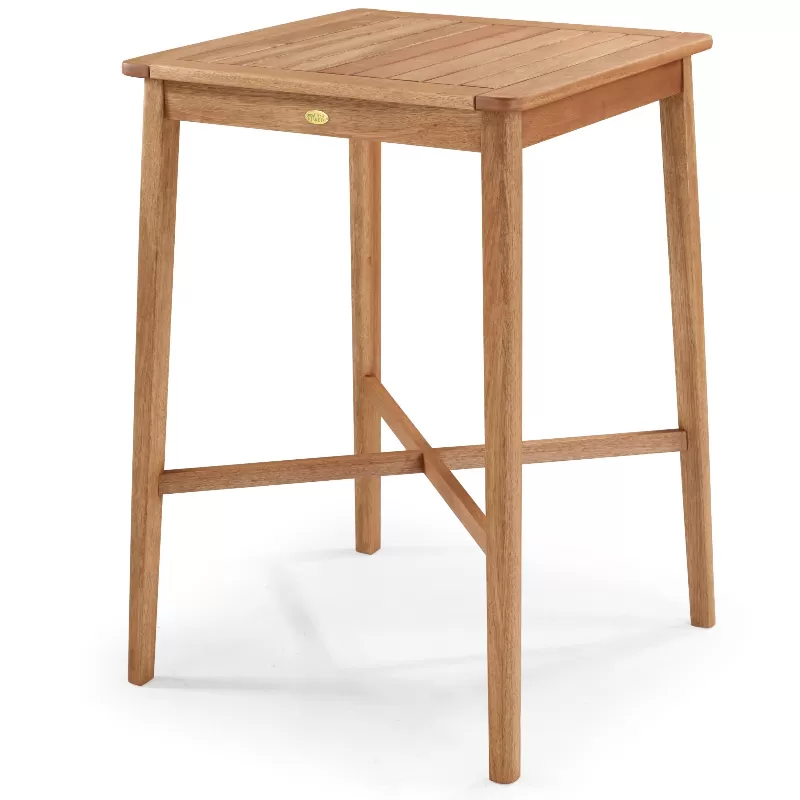 Mesa Alta Bar Para Área Gourmet Em Madeira Traço | Acabamento Em Verniz *Corda - Espaço Casa E Jardim