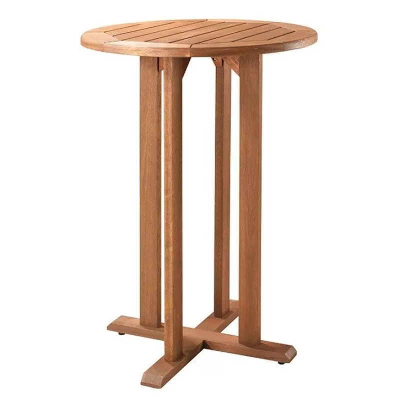 Mesa Bistrô Primavera Área Externa - Madeira Eucalipto, Com Acabamento Stain Jatobá - Espaço Casa E Jardim