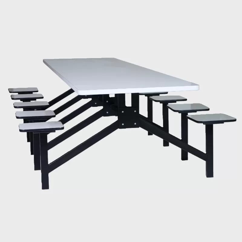 Mesa Para Refeitório Industrial 10 Lugares - TAMPO BI-PARTIDO E BANCOS EM MDF 18MM | Barra W - PROMOÇÃO VIA PIX!!