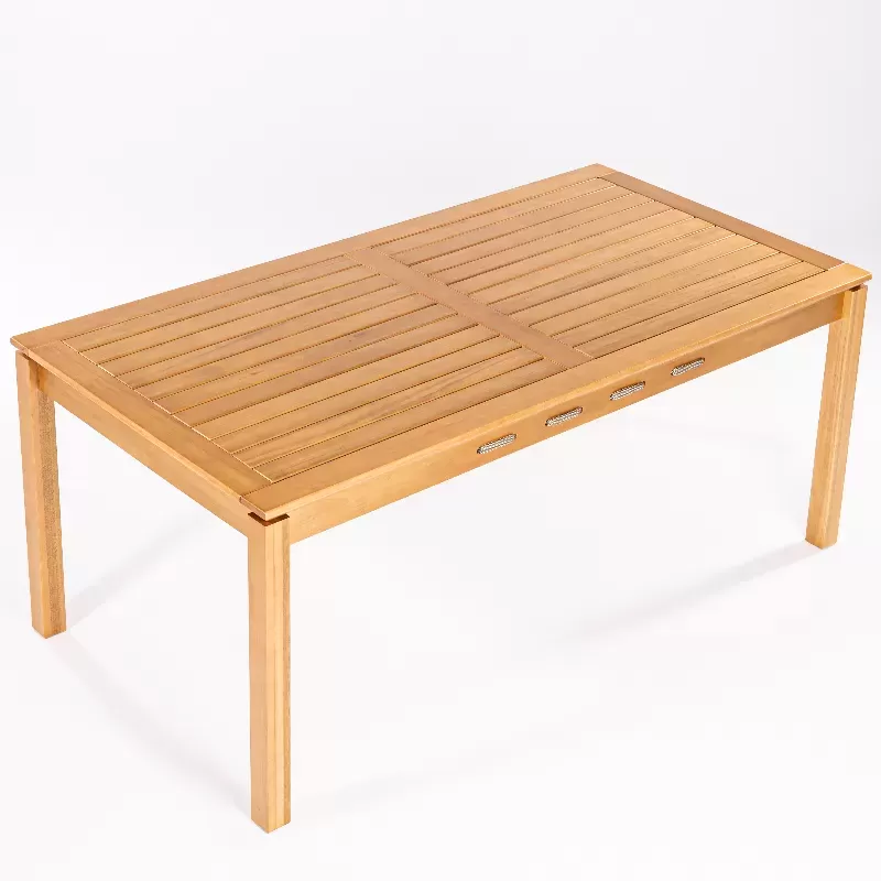 Mesa De Jantar Em Madeira Corda Areia E Cores | Linha Traço - Alt. 0,75 Cm X Larg. 1,40 Cm X Prof. 0,93 Cm - Espaço Casa E Jardim
