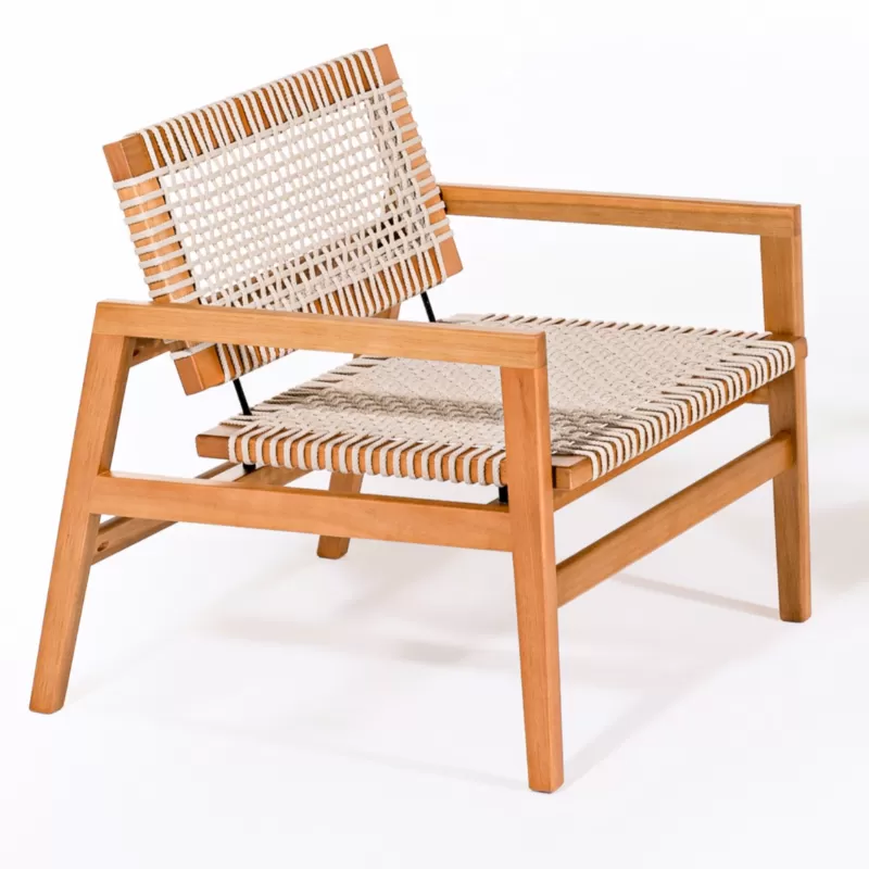 Poltrona Levez Em Madeira E Corda Náutica | Acabamento Em Verniz - Espaço Casa E Jardim