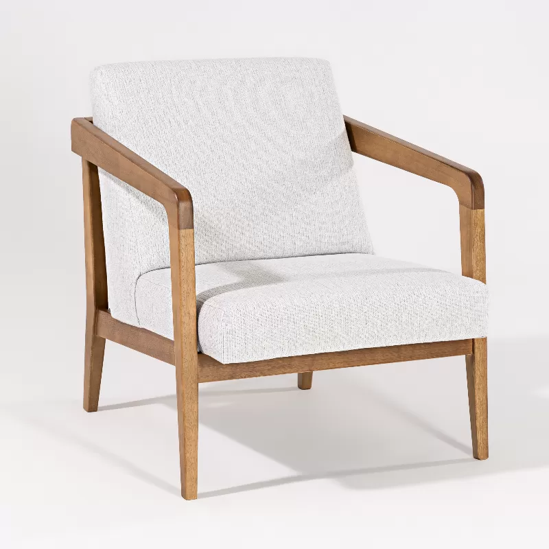 Poltrona Kiel Em Madeira, Com Assento Estofado E Encosto Em Corda Náutica (acompanha Almofada No Encosto) | Acabamento Em Verniz - Espaço Casa E Jardim