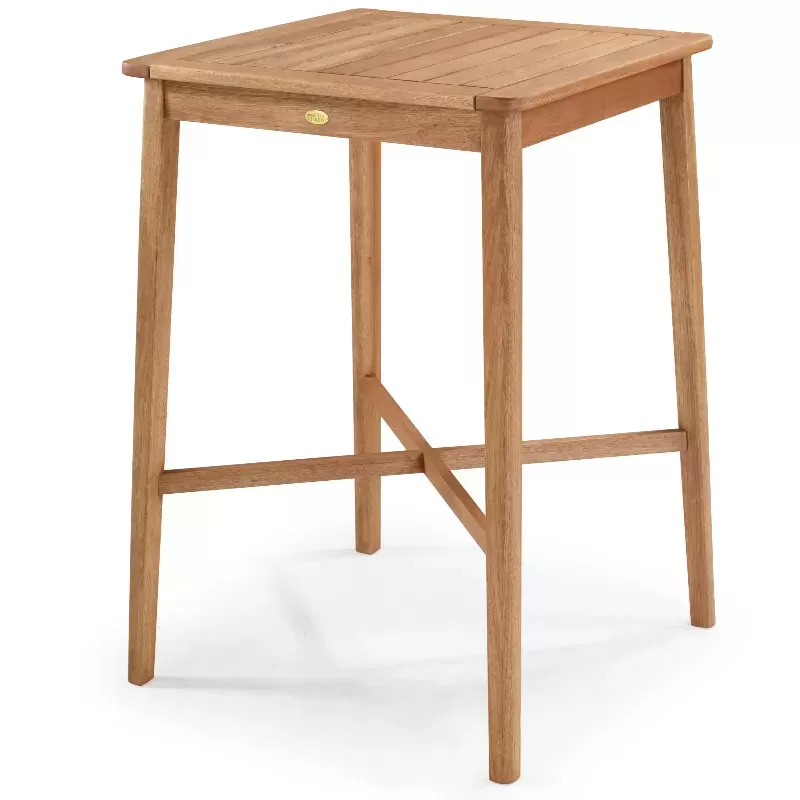 Mesa Alta Bar Para Área Gourmet Em Madeira Traço | Acabamento Em Verniz *Corda - Espaço Casa E Jardim