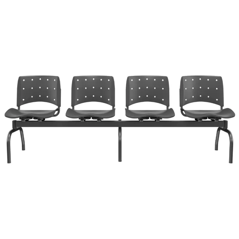 Longarina Ergoplax 4 Lugares - Assento Anatômico Sem Estofado | Diversas Cores