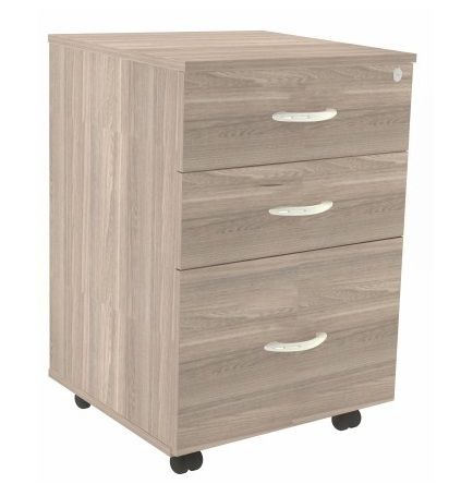 Gaveteiro Volante - 2 Gavetas + Pasta Suspensa Com Chave | Linha Uno 15 Mm