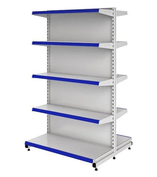 Gôndola Fácil Centro Dupla - GFCC | Base + 4 Planos - Alt. 1,62m