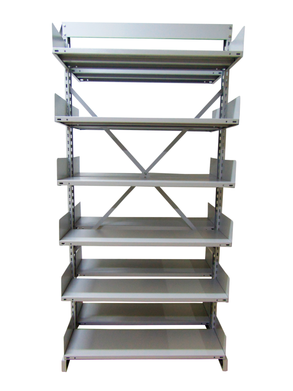 Estante Dupla Face De Aço Para Biblioteca - Ebd-02 | Base + 10 Prateleiras - Alt. 2,30