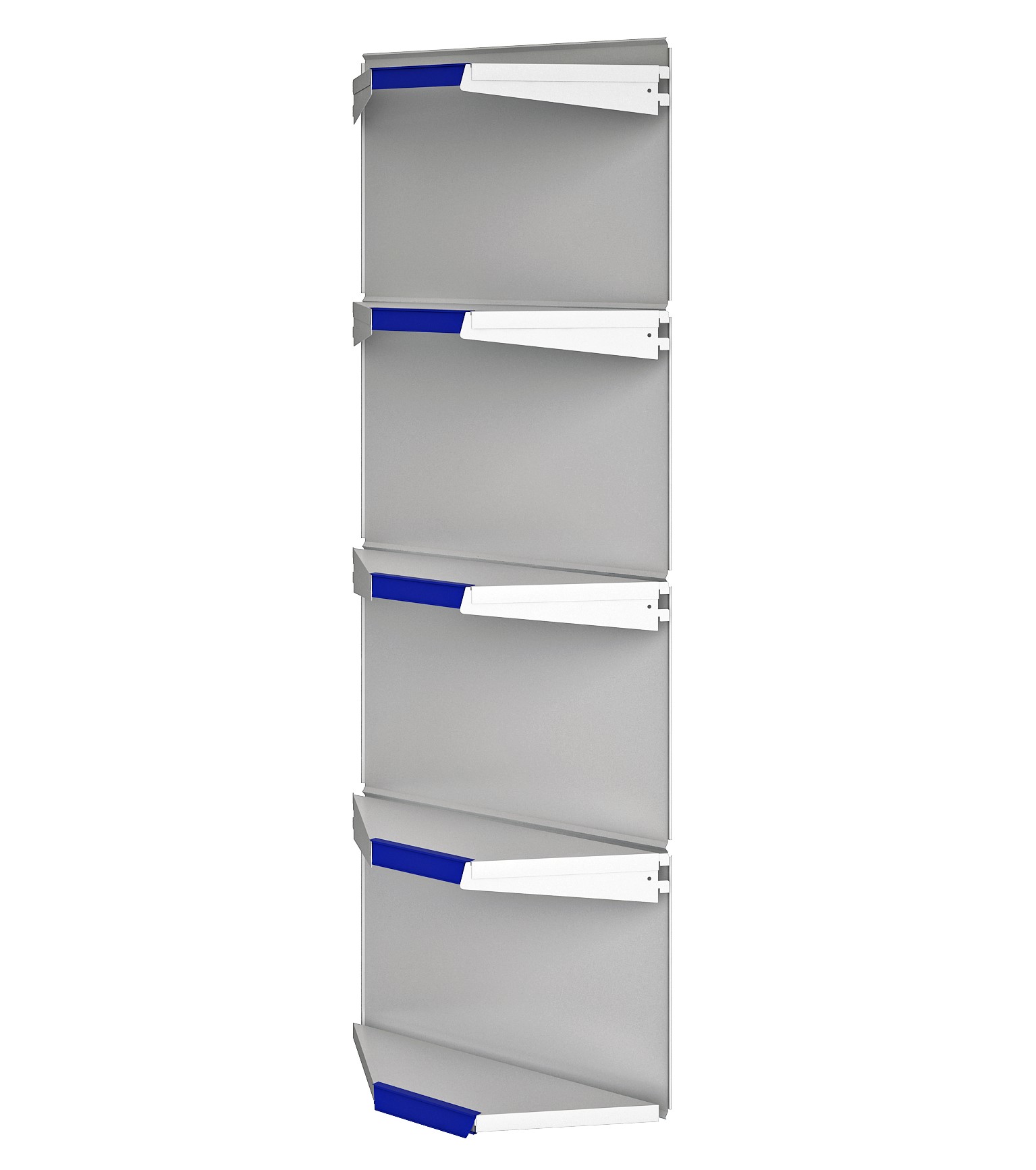 Gôndola Fácil Centro Dupla - GFC | Base + 4 Planos - Alt. 1,62m