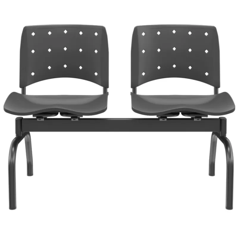 Longarina Ergoplax 2 Lugares - Assento Anatômico Sem Estofado | Diversas Cores