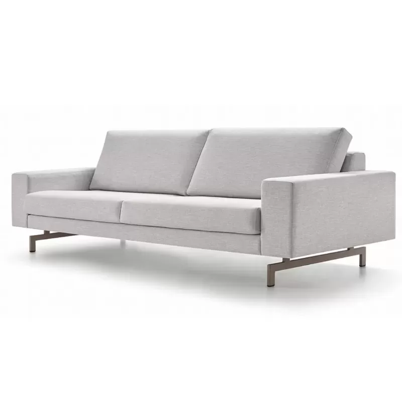 Sofá Para Recepção - Bari 3 Lugares | Diversas Opções De Revestimento - Pés Metálicos